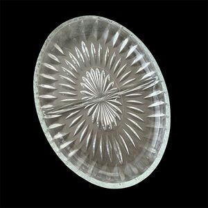 Vintage Clear Glass Oval Divided Relish Serving Dish